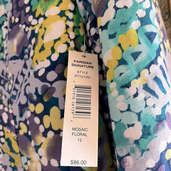 NWT Parisian Signature snap button long sleeve mosaic beautiful colorful jacket - Picture 4 of 11